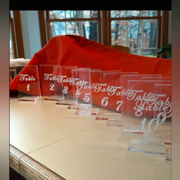 Clear Acrylic Table Numbers 1-15 with Holder / Stand - Picture 1 of 3